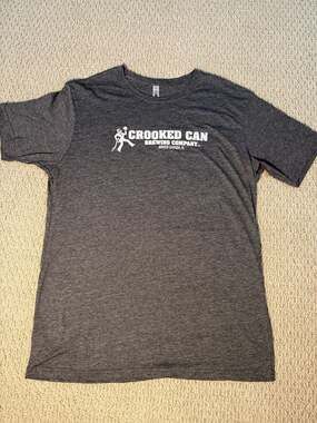 Crooked Can Brewing Company T-Shirt Size L Gray worn only a couple times